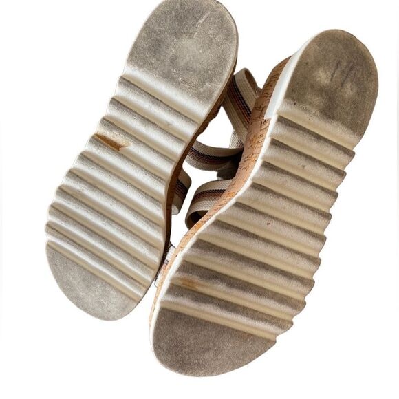 Steve Madden Bandi Beige Multi Sandal 8.5 Espadrille Platform - Picture 8 of 8
